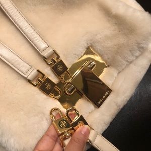 Authentic Tory Burch fun fur hobo bag